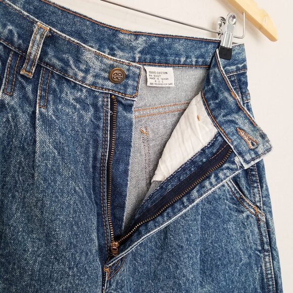 Vintage Bill Blass High Waist Pleated Front Mom Jean 10 Stone Wash Tapered Leg - Picture 8 of 16